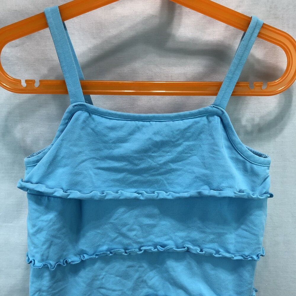 Hanna Andersson Girls Blue 8 Tier Ruffle Strappy Sleeveless Dress 130cm AAA20